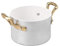 Pentole Agnelli ALSA104W10 Collezione 1932 Casseruolino Alto a Servire in Alluminio con Due Maniglie in Ottone, Diametro 100 mm, Rivestimento Antiaderente