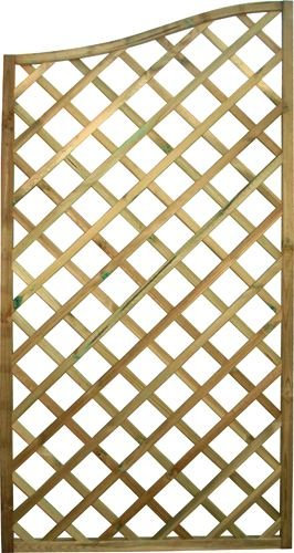 Omega - Panneau treillis en bois imprégné en autoclave, en forme de vague, 90 x hauteur 180 cm -