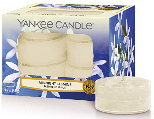 Yankee Candle Tea Light Scented Candles, Midnight Jasmine, 12 Count