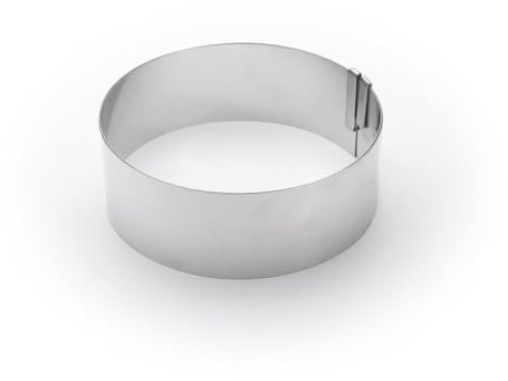 De Buyer - Cercle à pâtisserie extensible de 18 à 36 cm en inox - 6,5 cm - Fabriqué en France, Cercle Extensible et Gradué, Intérieur Lisse pour Démoulage Parfait, Utilisable à Froid