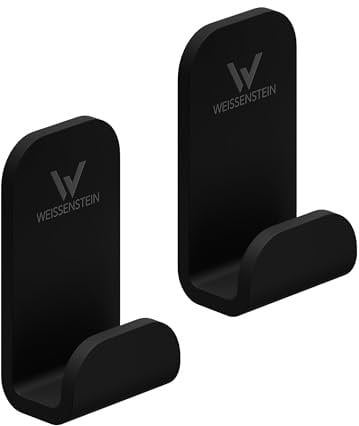 WEISSENSTEIN Handtuchhaken Ohne Bohren aus Edelstahl fürs Bad – Neues Design - Mehr Tragkraft – Selbstklebende Haken – 2 Stück