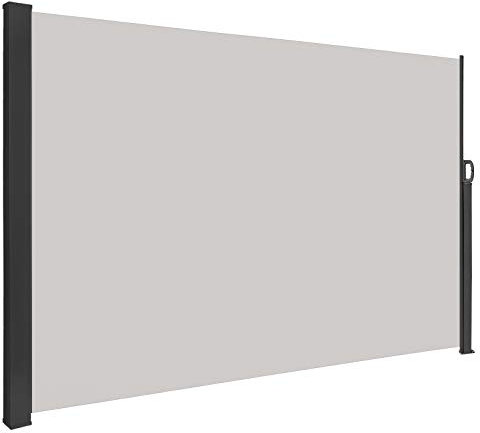 HENGMEI 160x300cm Seitenmarkise ausziehbar Sonnenschutz Sichtschutz Windschutz Verschiedene Größen für Terrasse Camping Garden (160 cm, Grau)