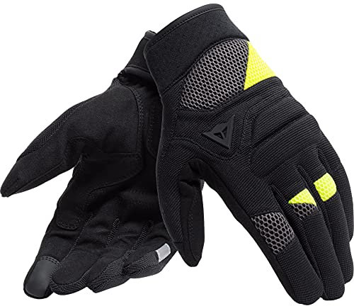 Dainese Motorradhandschuhe kurz Motorrad Handschuh Fogal Textilhandschuh schwarz/neongelb L, Unisex, Sportler, Ganzjährig