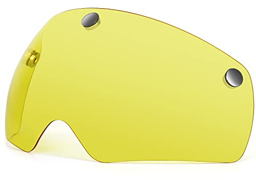 Victgoal Bike Helmet Goggles Visor Strong Magnetic Eye Shield (Yellow)