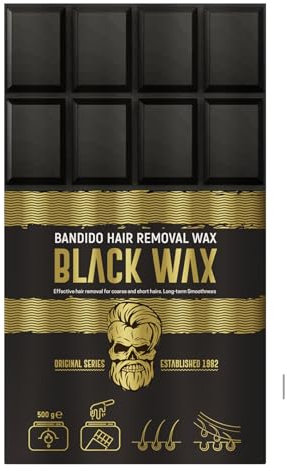 Bandido Agda Heisswachs Warmwachs Haarentfernung Wax (Black,Titanyum,Naturel) 500gr Körper Gesicht Damen und Herren (6x, Black)