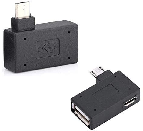OTG-Adapter, 90 rechtwinkliger USB-Port-Adapter, Micro OTG-Kabel, 2 Stück, kompatibel mit Firestick 2. Generation, 3. Generation und 4K, Android Smartphones, Tablets, Rii, Nintendo SNES, NES