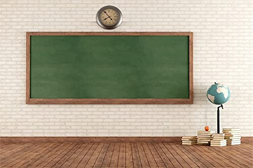BELECO 2.7x1.8m Stoff-Hintergrund für den Schulanfang, Klassenzimmer-Kreidetafel-Hintergrund, Klassenzimmer-Fotografie-Hintergrund, Party-Dekorationen für den Schulanfang, Banner, Foto-Requisiten