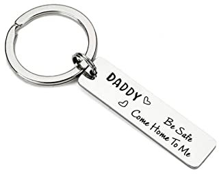 Banemi Mann Schlüsselanhänger, Vatertag Schlüsselanhänger Eingraviert Papa Sei Sicher, Komm Zu Mir Nach Hause Geburtstagsgeschenk Schlüsselanhänger