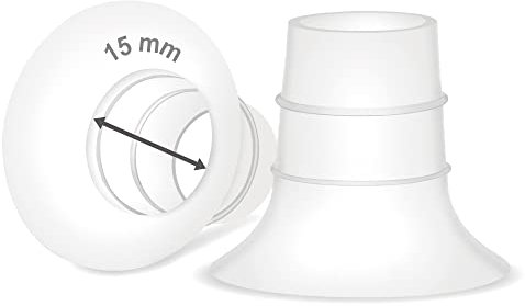 Maymom 15mm Flange Insert Compatible with Elvie Single/Double Electric, Elvie Stride Cup (24mm), Compatible with Medela PersonalFit Flex Shield, Not Original Elvie Replacement Pump Parts