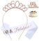 60 & Fabulous Sash & Rhinestone Tiara Cake Topper Set, Great Birthday Gifts,Rose Gold Birthday Sash/Tiara for Women's 60th Birthday Party Decoration (Rose Gold 60th)