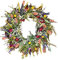 Spring Summer Door Wreath for Front Door, Artificial Wildflower Spring Wreath, Multipurpose Decorative Garland Colorful Spring Summer Garland Door Wreaths Outdoor All Year Decor (45cm)