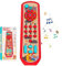 Aolso Mando TV Juguete Bebe, Juguetes Musicales para Niños,Juguetes Música TV de Control Remoto, El Aprendizaje a Distancia Juguetes de bebé con Mando, Juguetes Educativos para Aprendizaje(Rojo)