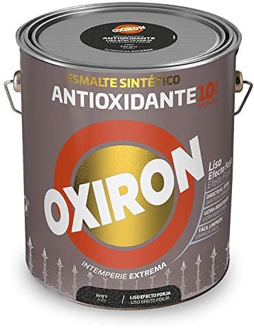 OXIRON Esmalte Antioxidante Liso Efecto Forja Negro 4 L