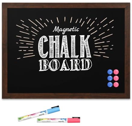 DOLLAR BOSS kreidetafel Küche Magnettafel Schwarz 45 x 60 cm Pinnwand Magnetisch, Magnet Tafel Blackboard Kreidetafel zum aufhängen Magnetwand Küche, Schule Bar, Restaurant, Menü für Zuhause