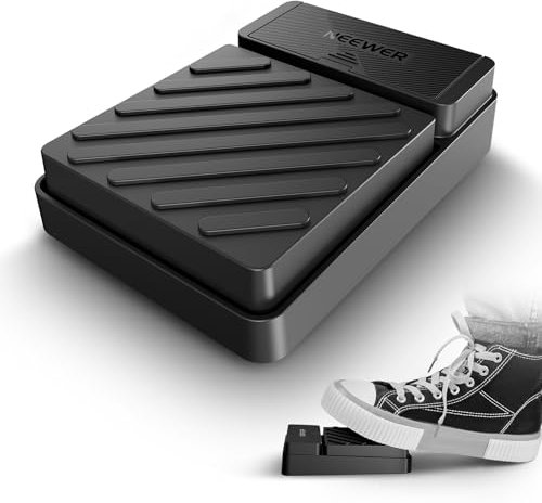 NEEWER Fußschalter NUR für die NEEWER Teleprompter App, geräuschloser Bluetooth Fußpedalschalter mit Fernbedienung und 9,8'/3m USB A auf Typ C Kabel, Stromversorgung über USB/AAA Batterie, RT112