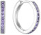 Starchenie Creolen Ohrringe 925 Silber mit Amethyst Zirkonia für Damen Huggie Ohrhänger Hypoallergen Schmuck Geschenk