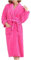 Keepink Peignoir long pour femme - Léger - Kimono en flanelle - Polaire moelleuse - Doux et confortable - Avec poches - Grande taille 38-46, 1 rose vif, 10