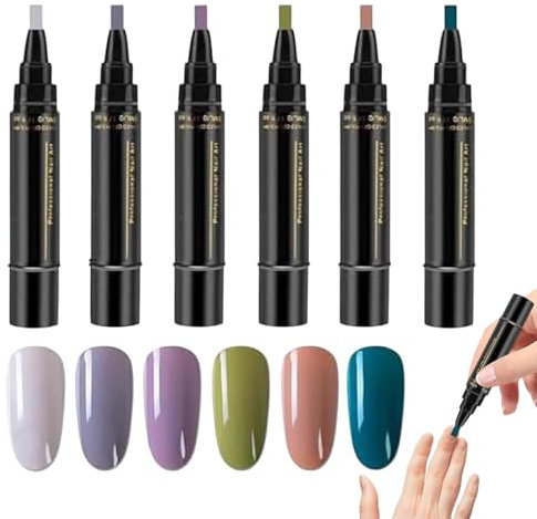 Polishey Nail Polish Pens UK - Quick-Dry 6 Color Nail Varnish Markers