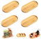 Bamboo Tray, 4 PCS Oval Wooden Trays, Small Solid Bamboo Tea Serving Tray Cup Coaster Flower Plant Succulent Tray for Coaster Tea Coffee Cake Snack(Oval)
