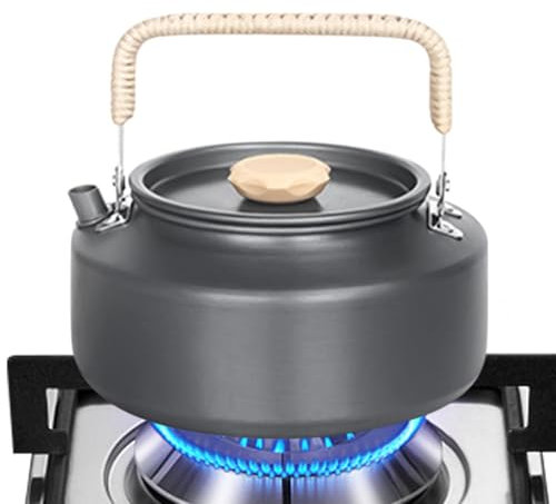 Outdoor Tea Pot, Camping Tea Kettle, Portable Tea Pot, Metal Camping Kettle, Lightweight Tea Kettle, Silicone Handle Kettle, Backpacking Tea Pot, Travel Tea Kettle, Ergonomic Tea Kettle