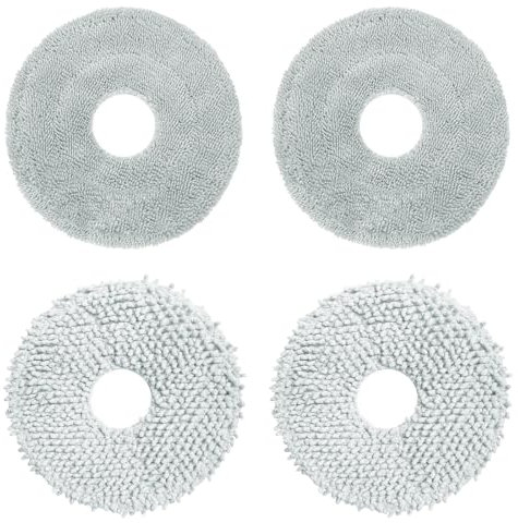 Teegxddy Mopas de Repuesto 4 Piezas,Paños de limpieza compatibles con la aspiradora robot Dreame S10/X10/S20, toallitas de repuesto de microfibra lavables,tejido fino y grueso