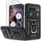 Pilaru Shockproof Case for Pixel 8 Military-Grade Drop Proof Dual-Layer Protective with Camera Slide Cover | Precision Hole, Built-in Kickstand & 2 Screen Protectors for Google Pixel 8,Black