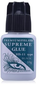 QBS Elite HS11 Glue for Eyelash Extensions,Strong Eyelash glue, 10g | Professional Lash Glue for Eyelash Extensions, Eyelash Glue for Russian Volume Lashes, Quick Bonding Liquid Black Lash Glue