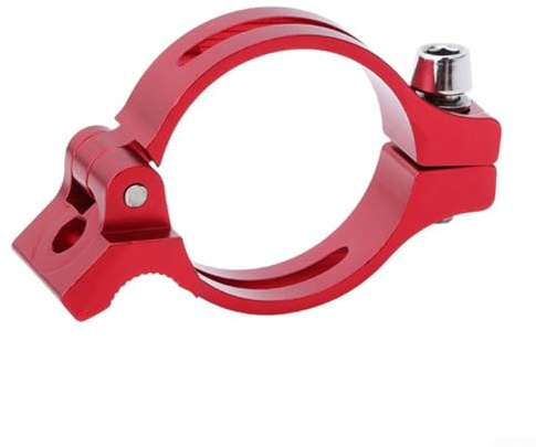 Front Derailleur Braze On Clamp Adapter for Bicycles with 31 8mm/34 9mm Seat Tube Clamp Aluminum Alloy for Strong and Reliable Mount (red 31.8mm)