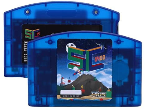 Gugxiom Open-Source-N64-Flash-Cartridge, HD-Loader-Game-Reader-Cartridge für Summer Cart 64, Schnell Lesende Retro-HD-Gaming- mit Automatischer Sicherung (blau transparent)