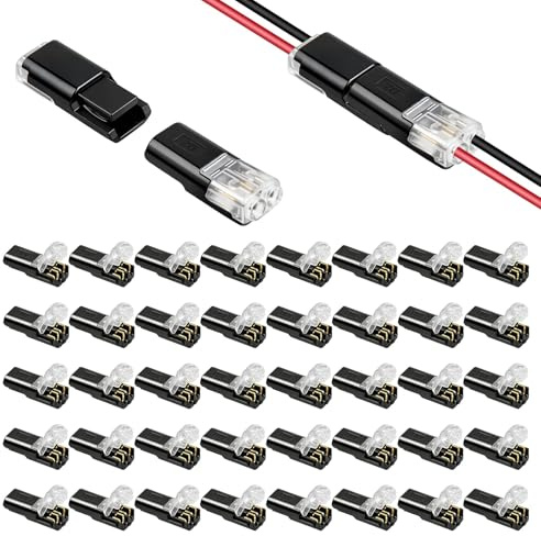 40 Connecteurs Electrique Étanche 2 Broches, Connecteur Etanche 2 Fils | Connecteur Rapide de Voiture Enfichable, pour Automobile Éclairage LED, pour Câble 18-22 AWG