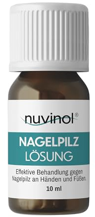 nuvinol Nagelpilz Lösung | Medizinischer Nagellack gegen Nagelpilz an Fuß und Hand | Nagelpilz Behandlung für Diabetiker geeignet, CE-zertifiziertes Medizinprodukt | Mittel zur Nagelkur, 10 ml