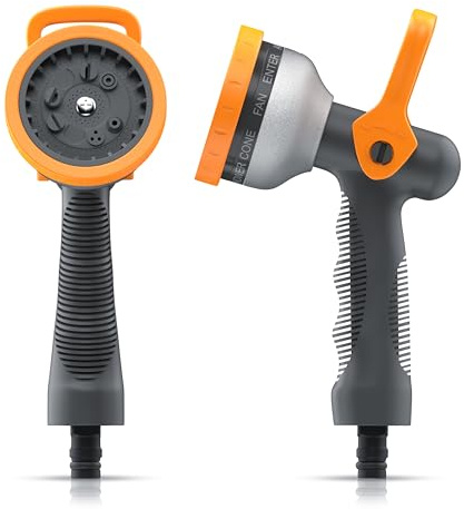 Brandson - Gartenbrause Metall frostsicher − Hochdruck Handbrause Garten - 9 Sprühbilder – einfache Bedienung per Kipphebel - robuster Metallkopf - frostsicher - 3/4 Zoll