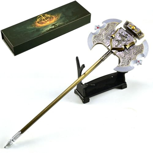 Wonsunte Elden Rings Axe of Godrick Metall Sammelfigur mit Ständer, 23 cm (9 Zoll) Display Figur, Gaming Sammlerstück, Schreibtisch Deko für Gaming Zimmer, Geschenk für Gamer
