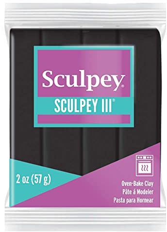 Sculpey III 2oz Black Polymer Clay - Oven Bake Modeling Clay for Sculpting