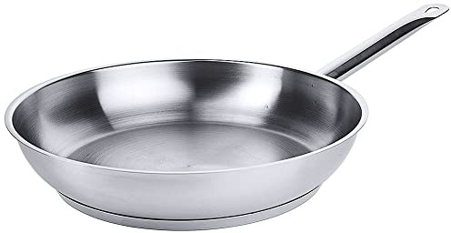Contacto Edelstahl Bratpfanne 32 cm, seidenmatt gebürstet, verkapselter Sandwichboden, induktionsgeeignet