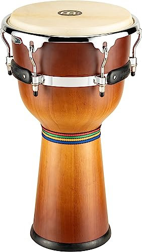 Meinl Percussion Floatune Djembe Instrument - Große Handtrommel - Mit Ziegenfell - Durchmesser 12 Zoll - Siam Eiche, Mehrfarbig / Matt (DJW3GAB-M)