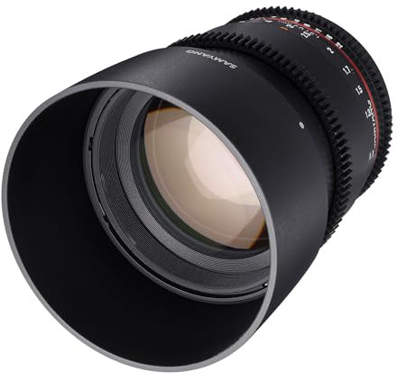 Samyang 85/1,5 Objektiv Video DSLR II Canon EF manueller Fokus Videoobjektiv 0,8 Zahnkranz Gear, Porträtobjektiv schwarz