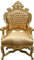 Casa Padrino Barock Luxus Thron Sessel Gold Muster/Gold - Barock Möbel Thron Königssessel - Limited Edition
