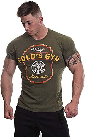 Gold's Gym Herren T-Shirt für Workout-Training, Bedruckt im Retro-Stil Vintage Style Crew T-Shirt (1er Pack)