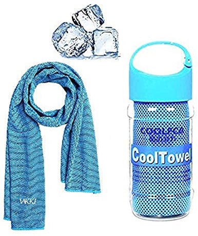 VAKKI Cooling Towel, Ice Cold Sports Sweat Towel for Instant Relief perfect for Cooling Scarf Neck,Forehead, Wristband, Bandana, Stay Cool from Over Heating During All Kinds of Sports and Exercise