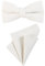 DonDon Herren Fliege 12 x 6 cm gebunden längenverstellbar und Einstecktuch 23 x 23 cm farblich passend aus Baumwolle weiß
