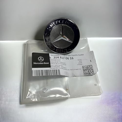 Mercedes Benz 204-817-06-16 - Stemma a forma di stella per cofano auto, cromato e blu