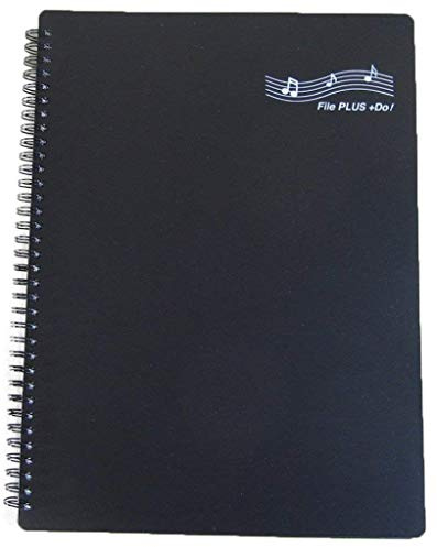 File Plus Do Notenblätter, A4, 30 Taschen, 60 Seiten, kein Papier zum Schreiben herauszunehmen, Schwarz