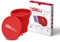 Sileu Esterilizador Plegable de Silicona con Tapa Reutilizable para Esterilizar la Copa Menstrual en el Microondas - Color Rojo