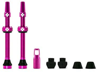 Muc Off 1067 Rohrloses Ventil, rose, 60 mm, Set of 2