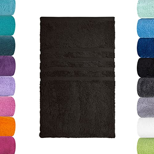 Lavea® Badetuch 100x150 cm – Schwarz | 100% Baumwolle – Großes Duschtuch, saugstark, weich und hautfreundlich, Frottierserie Bali, waschbar und strapazierfähig