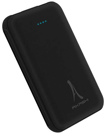 AKASHI® TECHNOLOGY - Power Bank Batterie Externe 5000mAh de Secours avec Double entrée USB Ultra-Compact, Charge Rapide - Noir