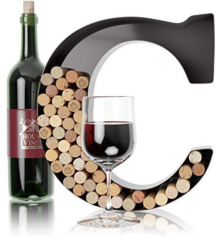 HouseVines Briefablage aus Kork mit Metallbuchstaben C