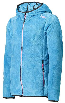CMP Felpa in Pile High Loft con Cappuccio, Bambina, Danubio, 104, Danubio