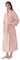 Joyaria Bademantel Damen Winter Flanell Lang Morgenmantel Fleece Warm und Weich Saunamantel und Gürtel Microfaser(Rosa,L)